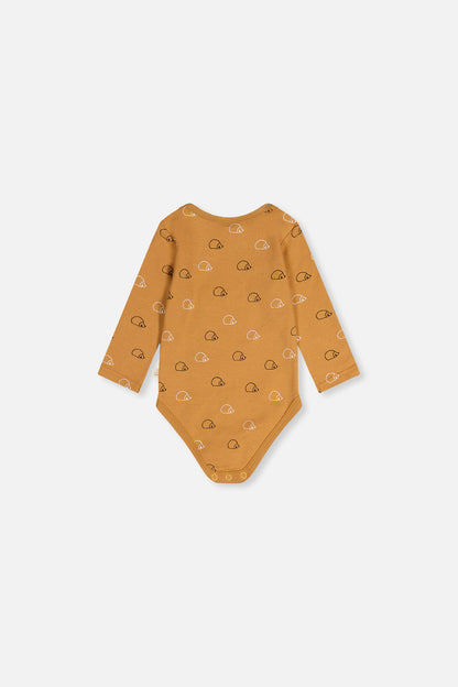 Organic Cotton Onesie Brown Printed Hedgehogs-3