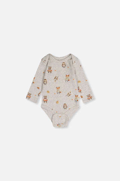 Organic Cotton Onesie Beige Animal Print-2