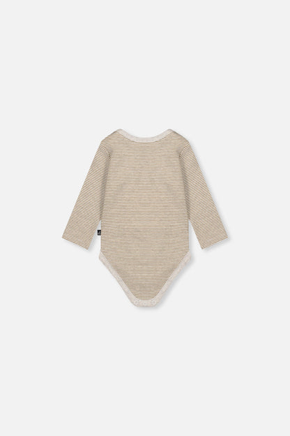 Organic Cotton Onesie Brown And White Stripes-2
