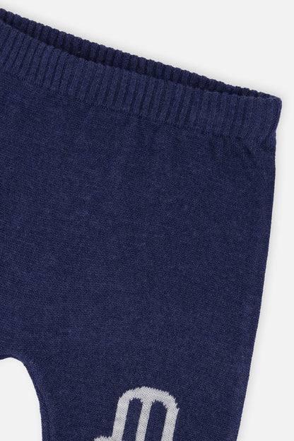 Knitted Top And Pants Set Blue And Orange-4