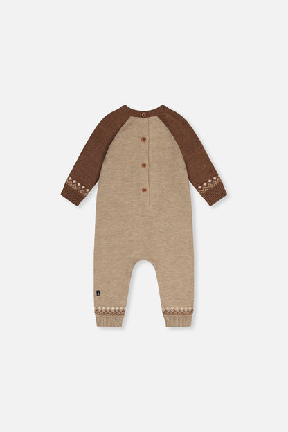 Knitted Intarsia Romper Brown Cinnamon-2
