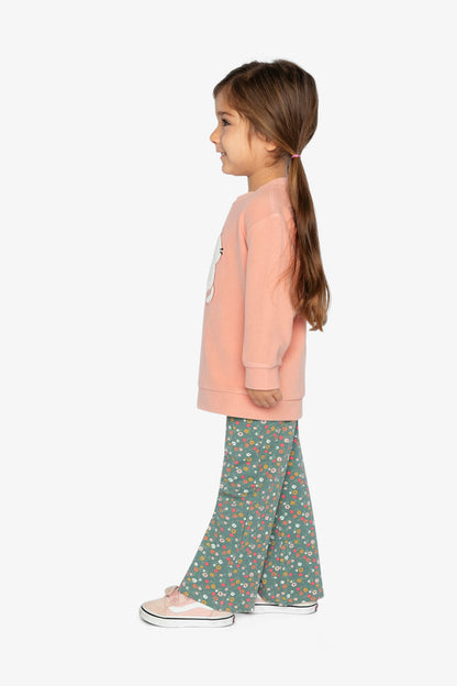 Tunic And Leggings Set Pale Pink And Green Floral Print-3