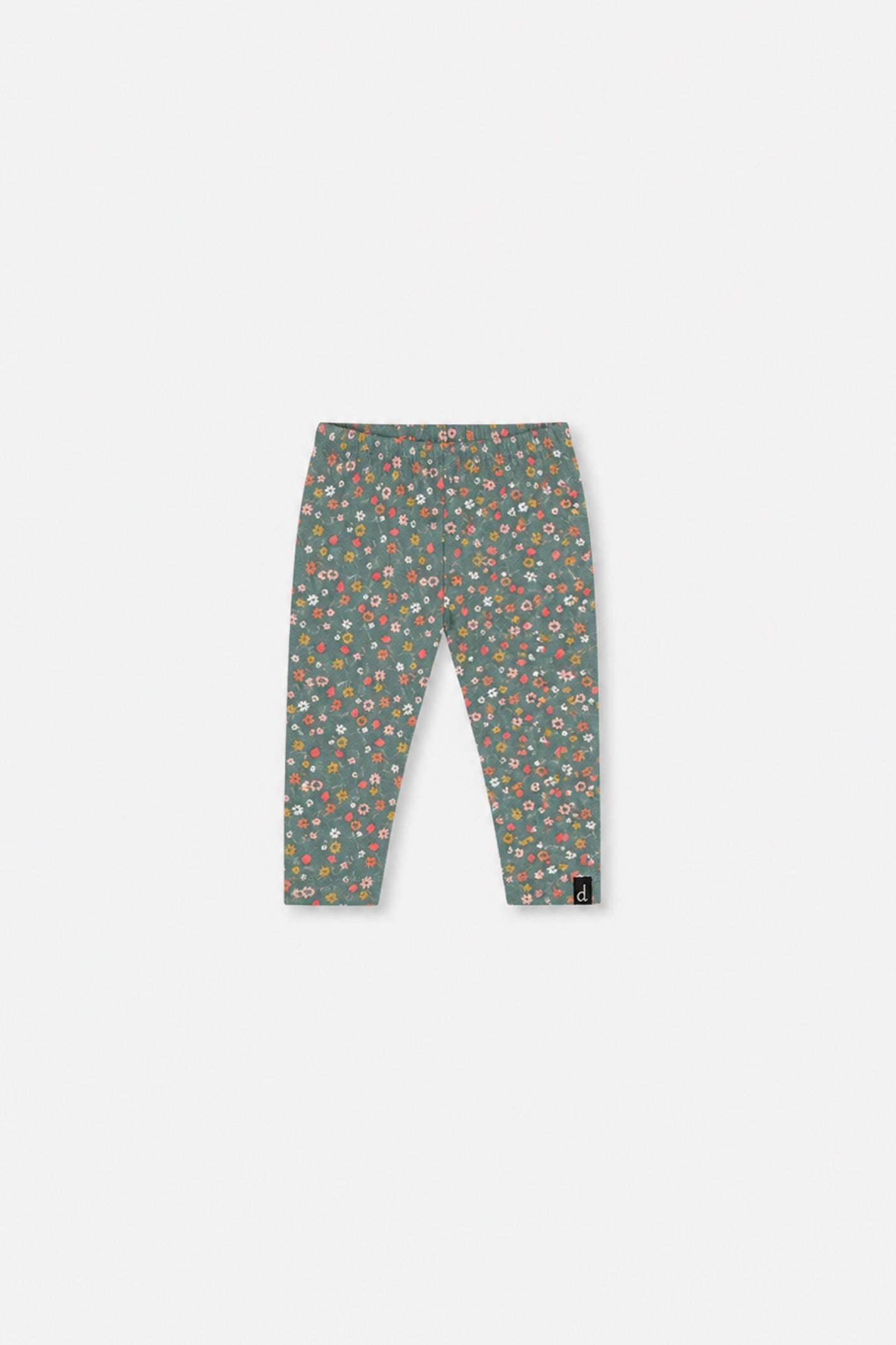 Baby Organic Cotton Leggings Green Floral Print-0
