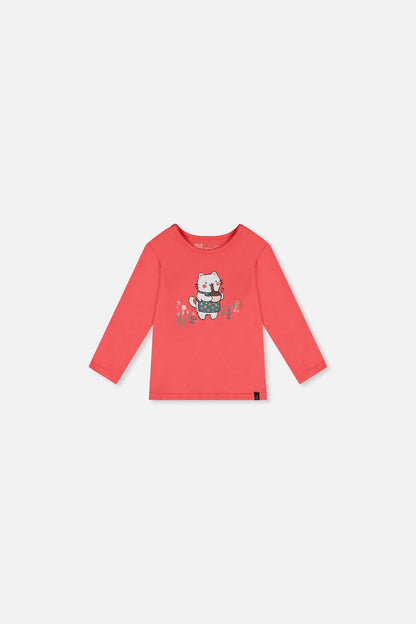 Baby Organic Cotton Long Sleeve T-Shirt Coral Pink-0
