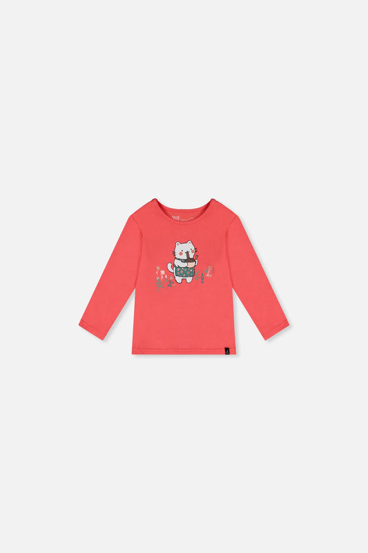 Baby Organic Cotton Long Sleeve T-Shirt Coral Pink-0