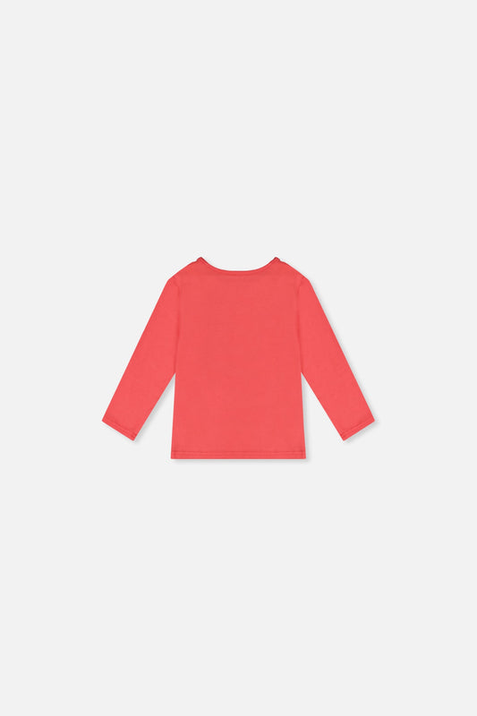 Baby Organic Cotton Long Sleeve T-Shirt Coral Pink-1