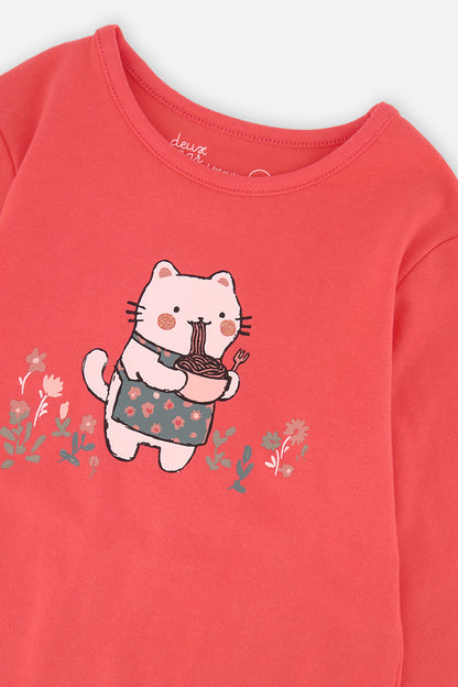 Baby Organic Cotton Long Sleeve T-Shirt Coral Pink-2