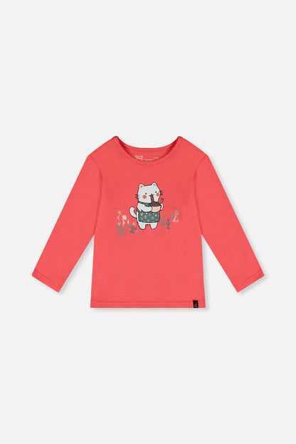 Organic Cotton Long Sleeve T-Shirt Coral Pink-0