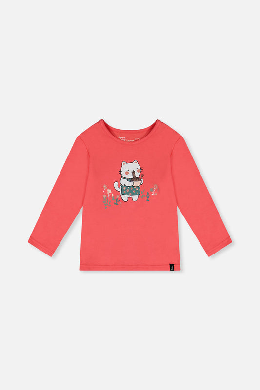Organic Cotton Long Sleeve T-Shirt Coral Pink-0