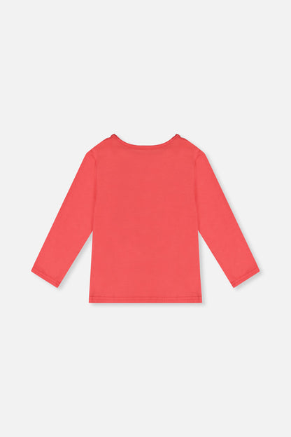 Organic Cotton Long Sleeve T-Shirt Coral Pink-2
