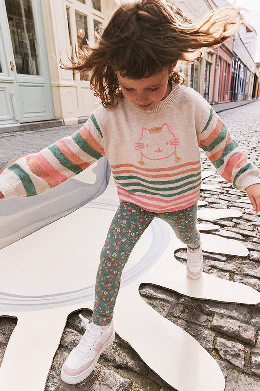 Knitted Stripe Sweater Off-White-1
