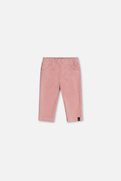 Baby Stretch Velour Treggings Pale Dusty Pink-0