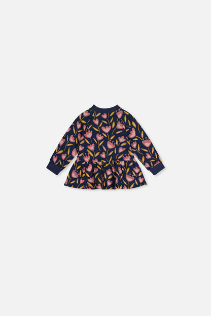 Baby French Terry Top Blue Tulip Print-1