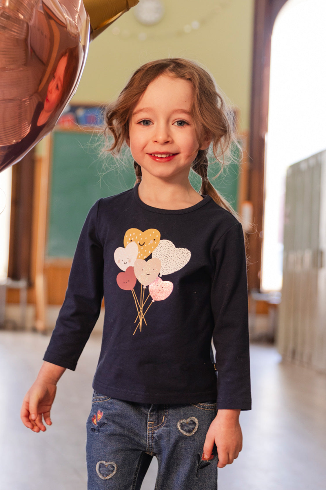 Organic Cotton T-Shirt Royal Blue And Pink-2