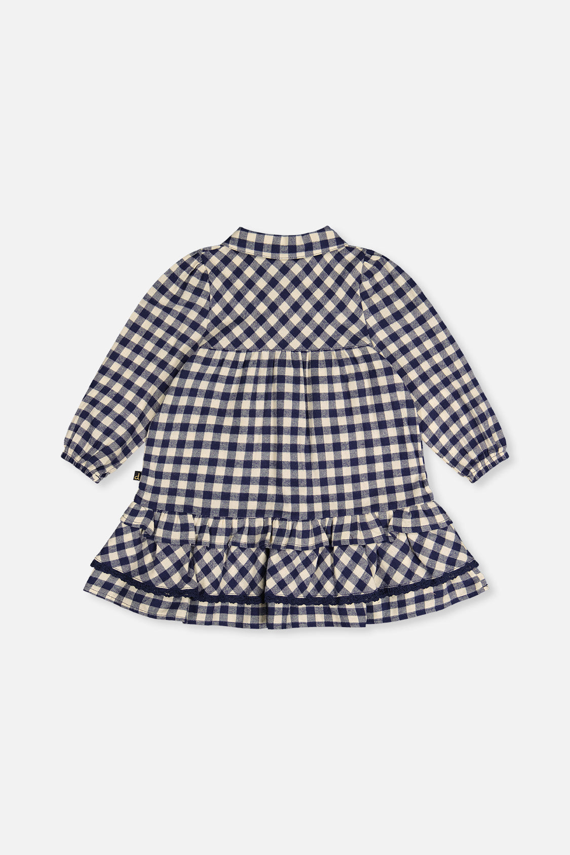 Shirt Dress With Frills Blue And White Gingham Print-2
