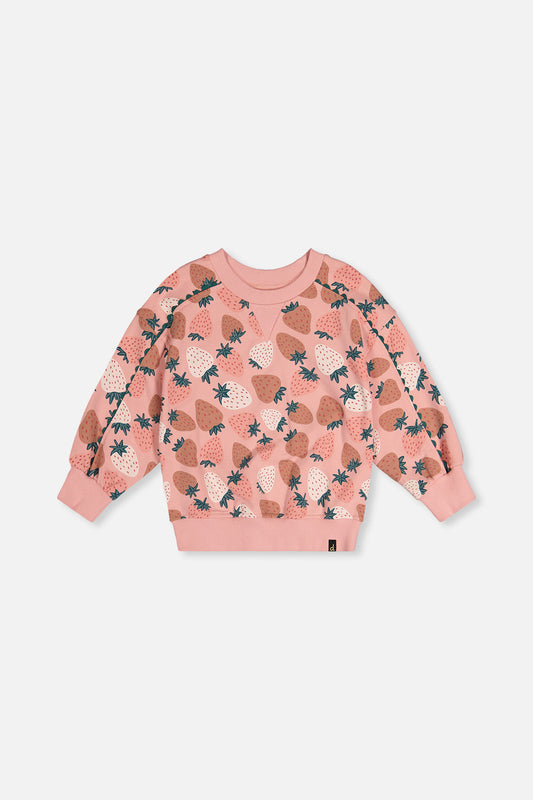 Sweatshirt Pink Strawberry Print-0