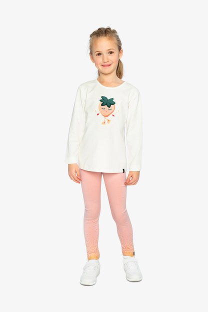 Long Sleeve Organic Cotton Strawberry T-Shirt Off White-4