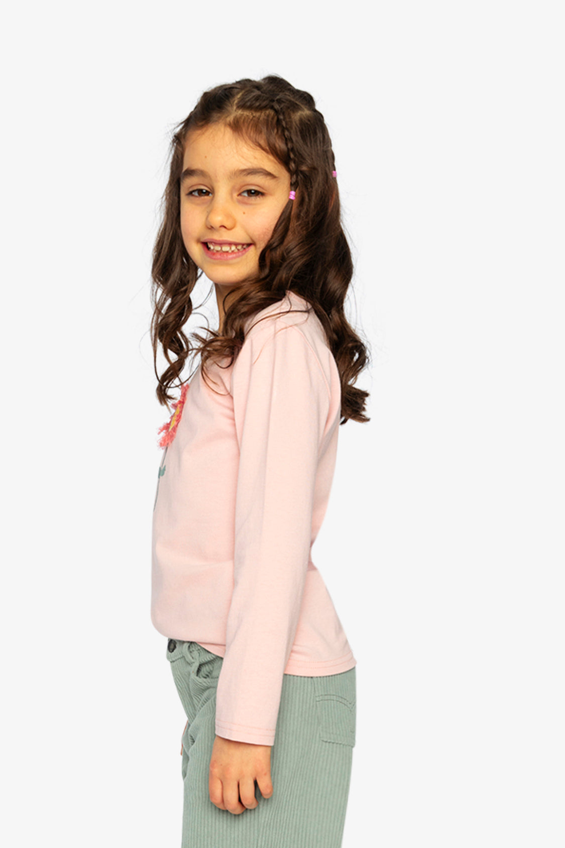 Long Sleeve Organic Cotton T-Shirt Pale Dusty Pink-2