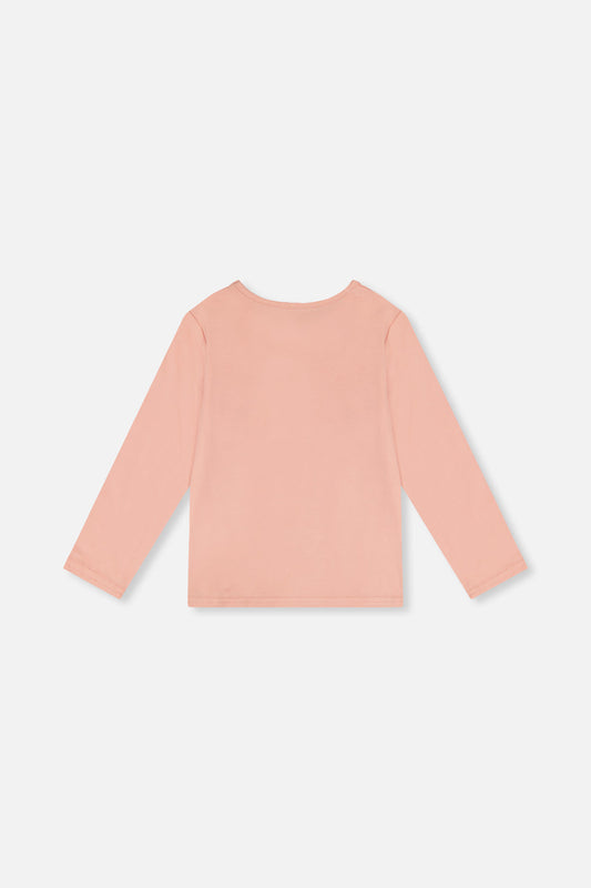 Long Sleeve Organic Cotton T-Shirt Pink-1