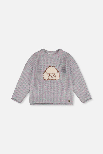 Poodle Sweater Pale Turquoise And Lilac-0
