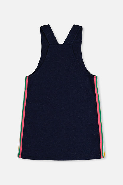 French Terry Dress Navy Blue Denim-4