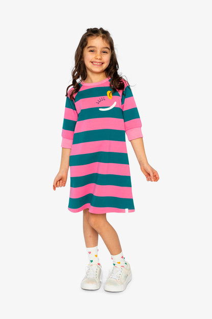 Engineer Stripe Dress Pink And Green Stripes-2