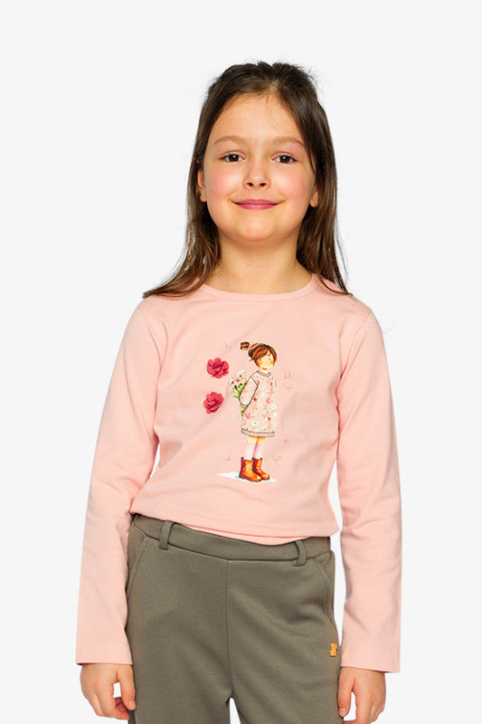 Organic Cotton Jersey T-Shirt Pale Dusty Pink-1