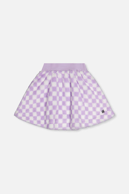 Faux Fur Skirt Lilac And White Tiles-0