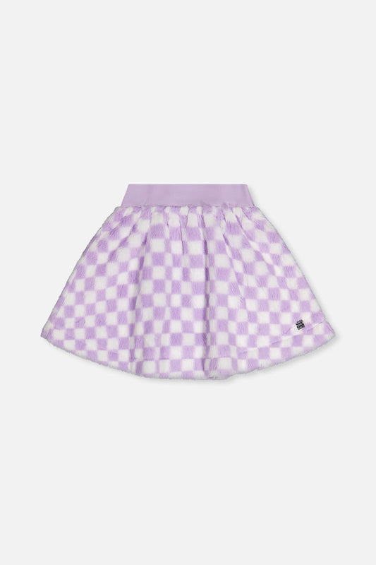 Faux Fur Skirt Lilac And White Tiles-0