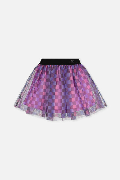 Skirt Black Checkered Print-0