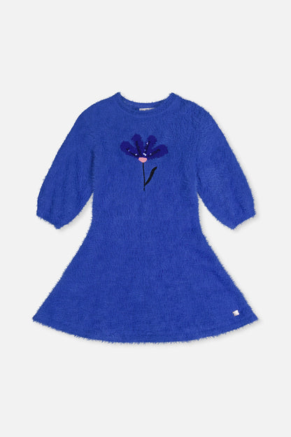 Hairy Knitted Dress Royal Blue-0