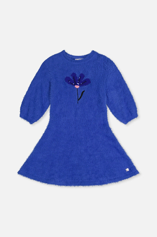 Hairy Knitted Dress Royal Blue-0
