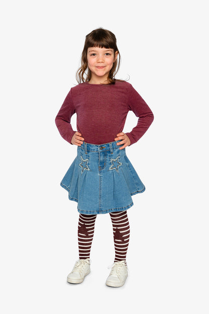 Pleated Skirt Navy Blue Denim-4