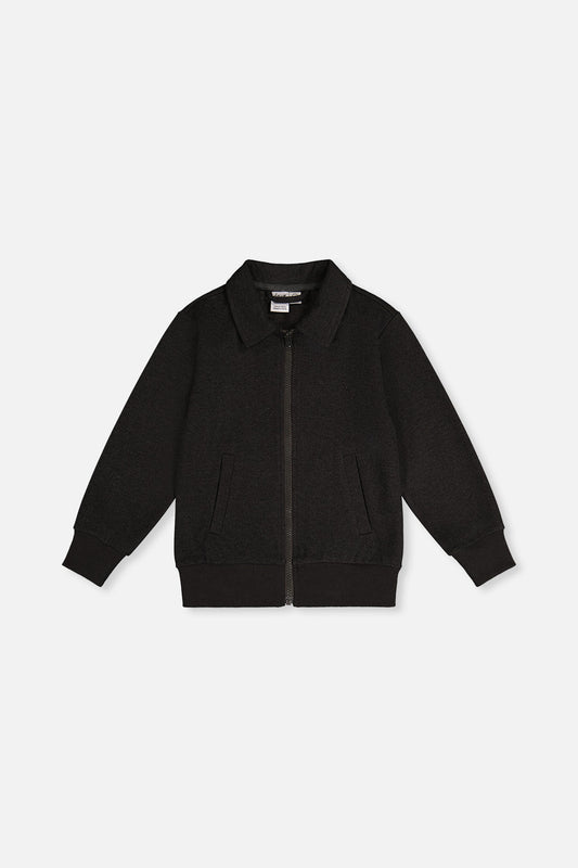 Front Zip Jacket Black-0