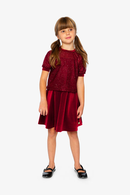 Velvet Skirt Red-4