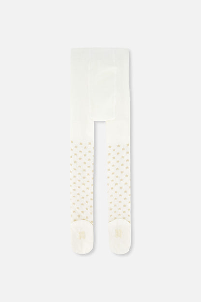 Knit Heart Tights Off-White-2