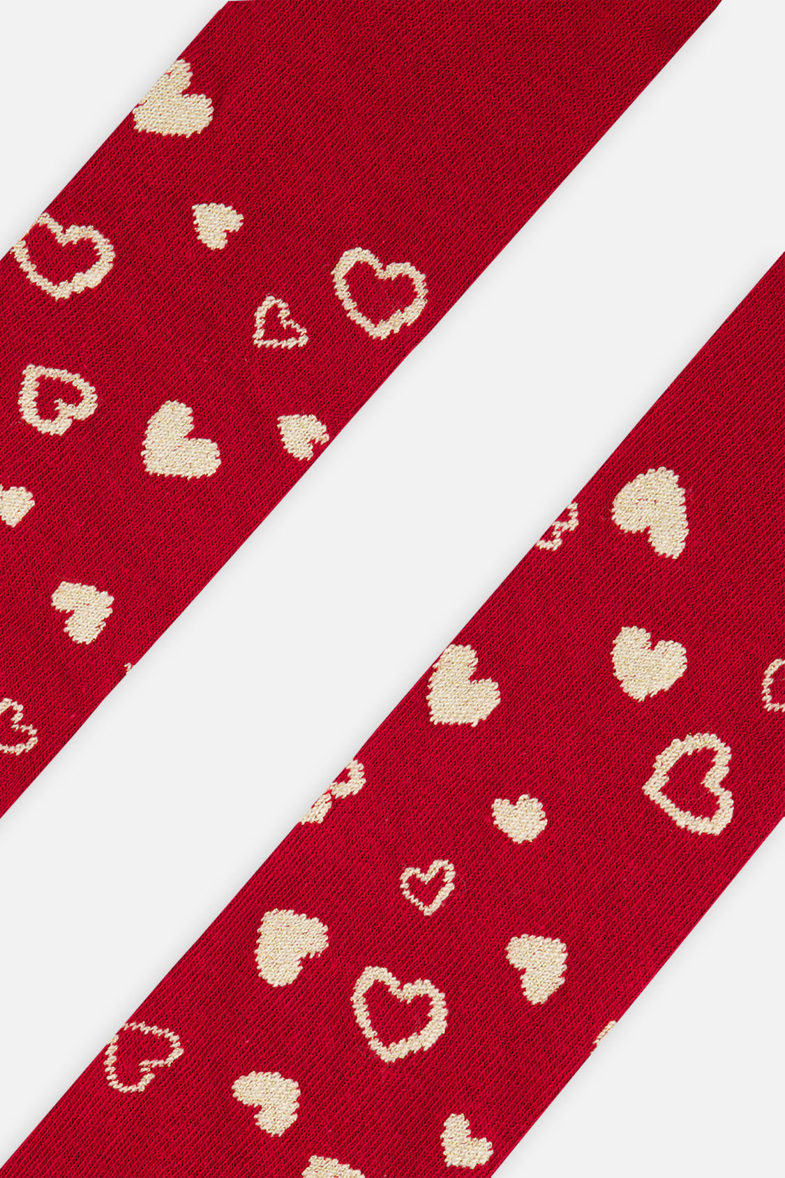 Knit Heart Tights Red-3