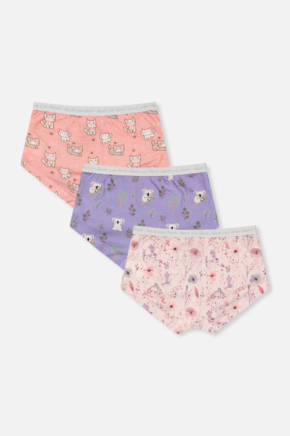 Boyshort Panty Pack Of 3 Pink Floral Prints-1