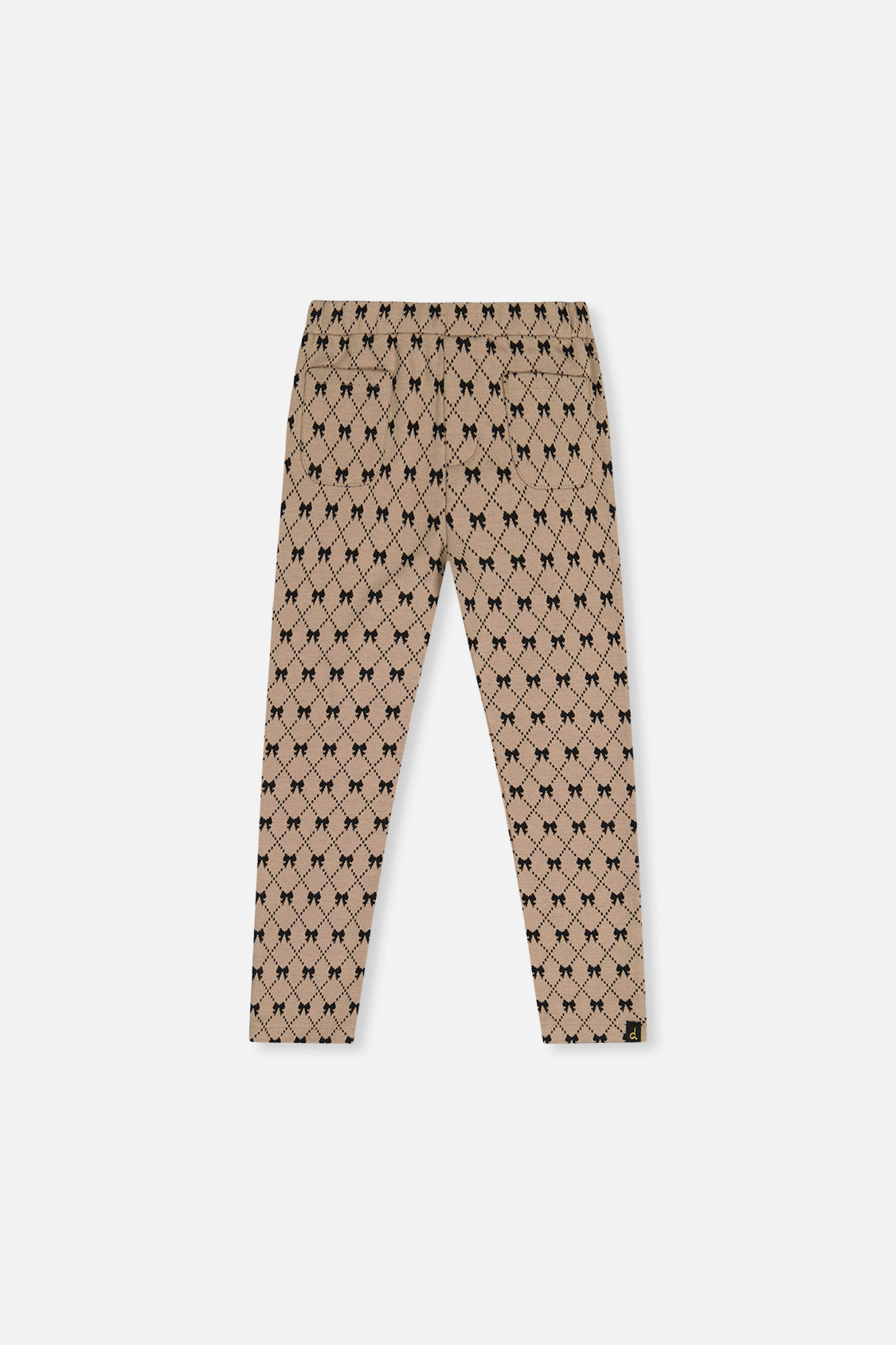 Treggings Beige Bow Tie Print-0