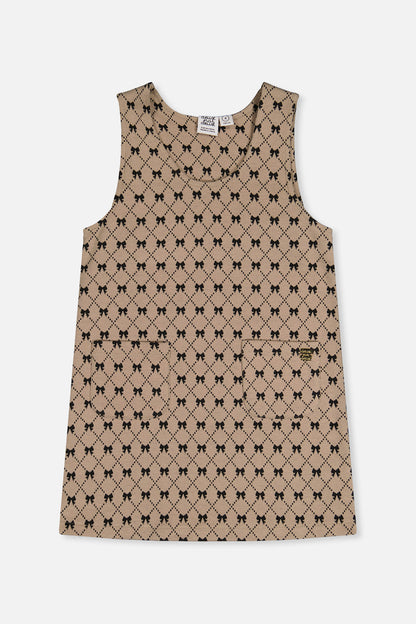 Jumper Beige Bow Tie Print-0
