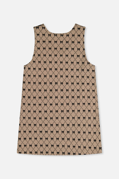 Jumper Beige Bow Tie Print-4
