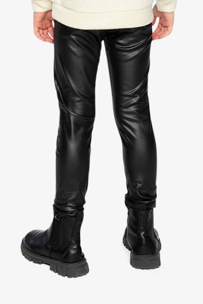 Faux Leather Leggings Black-3