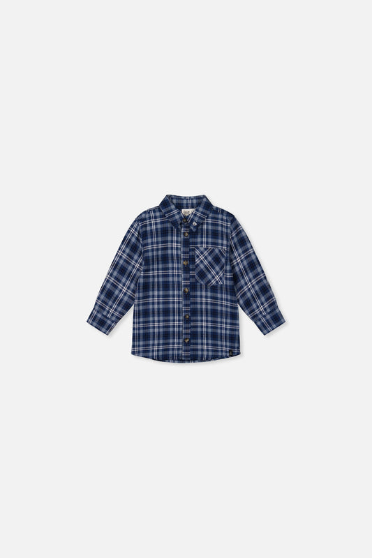Baby Plaid Shirt Blue And White-0