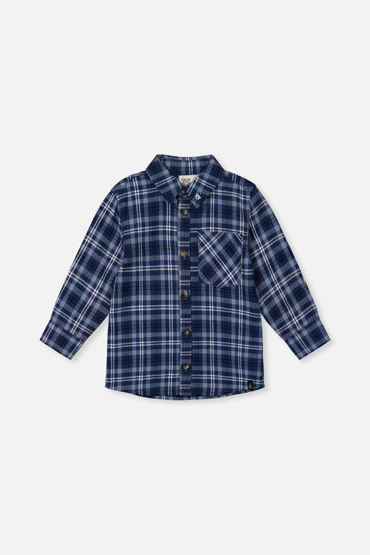 Plaid Shirt Blue And White-0