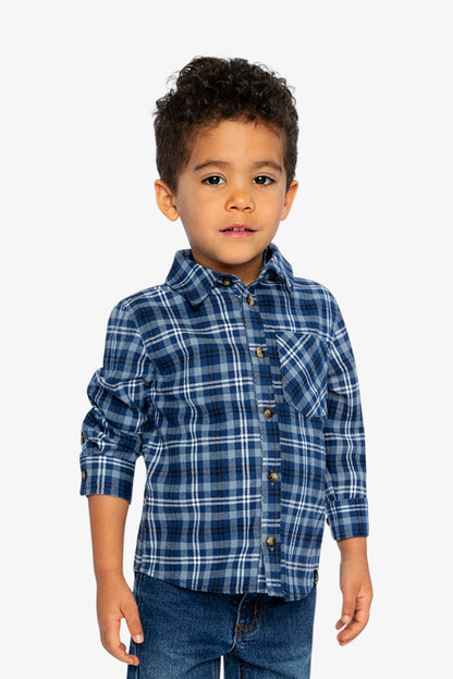Plaid Shirt Blue And White-2