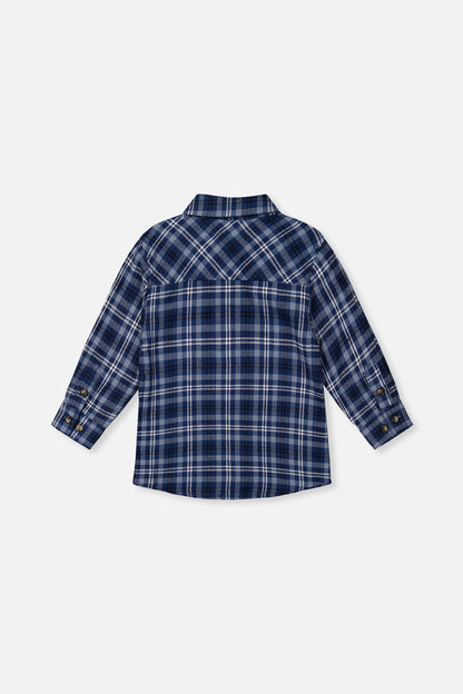 Plaid Shirt Blue And White-3