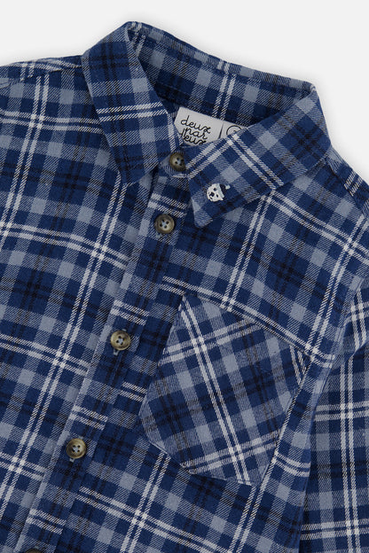 Baby Plaid Shirt Blue And White-2