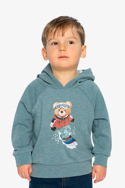 Hoodie With Screenprint Pale Turquoise-1