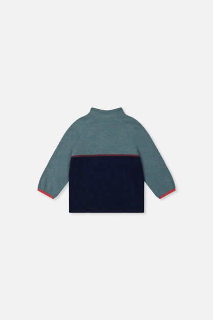 Baby Zip Mock Neck Top Pale Turquoise-1