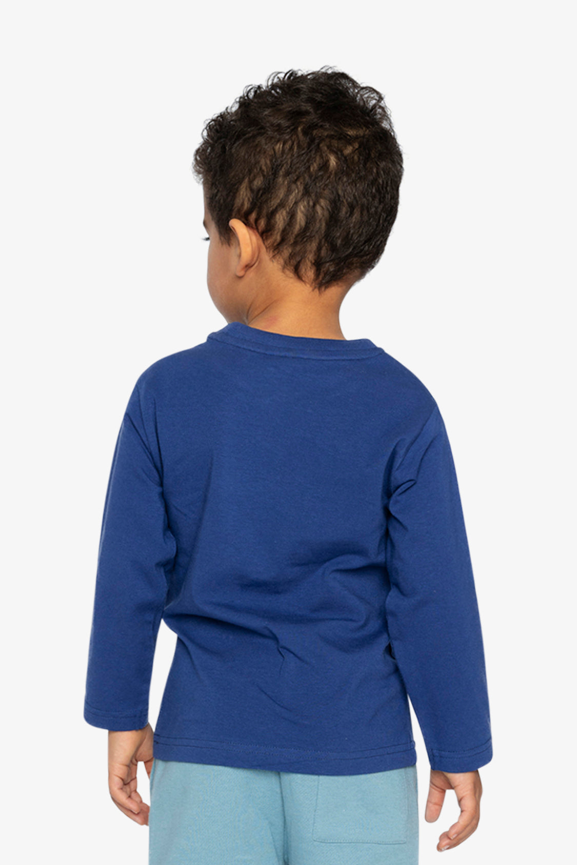 Baby Long Sleeve Organic Cotton T-Shirt Blue-3